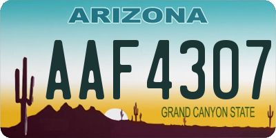 AZ license plate AAF4307