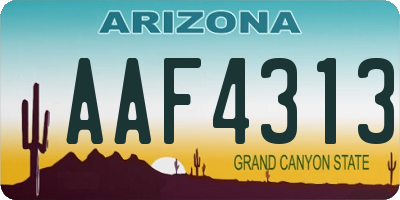 AZ license plate AAF4313