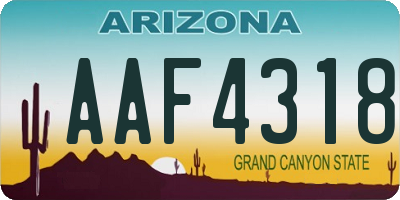 AZ license plate AAF4318