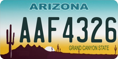 AZ license plate AAF4326