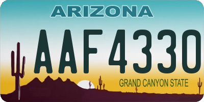 AZ license plate AAF4330