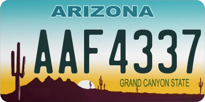 AZ license plate AAF4337
