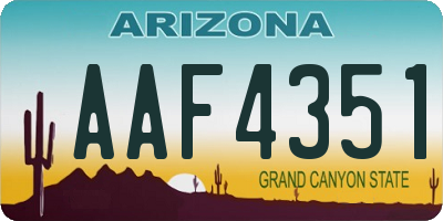 AZ license plate AAF4351