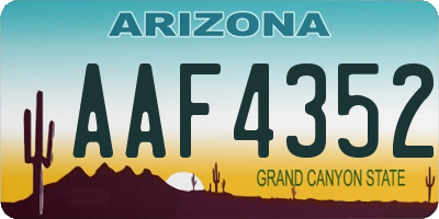 AZ license plate AAF4352