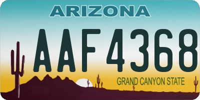 AZ license plate AAF4368