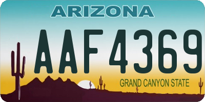 AZ license plate AAF4369