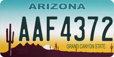 AZ license plate AAF4372