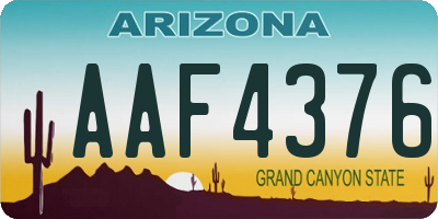 AZ license plate AAF4376