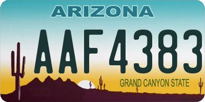 AZ license plate AAF4383
