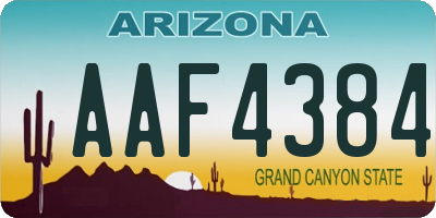 AZ license plate AAF4384