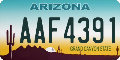 AZ license plate AAF4391