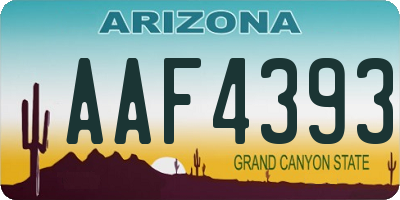 AZ license plate AAF4393