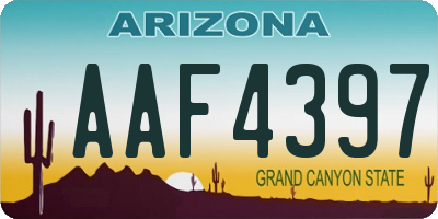 AZ license plate AAF4397