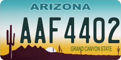 AZ license plate AAF4402