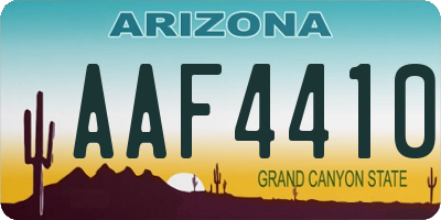 AZ license plate AAF4410