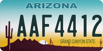 AZ license plate AAF4412