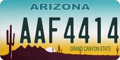 AZ license plate AAF4414