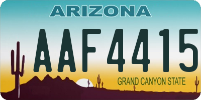 AZ license plate AAF4415