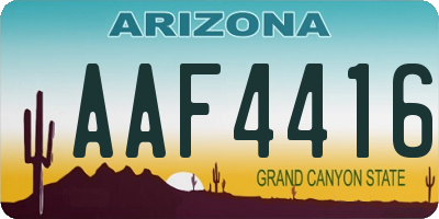 AZ license plate AAF4416