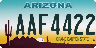 AZ license plate AAF4422