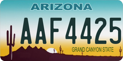 AZ license plate AAF4425