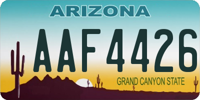 AZ license plate AAF4426