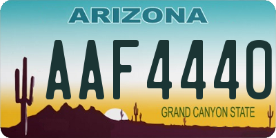 AZ license plate AAF4440