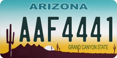 AZ license plate AAF4441