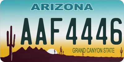 AZ license plate AAF4446