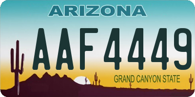 AZ license plate AAF4449
