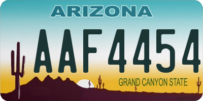 AZ license plate AAF4454