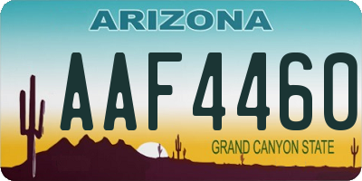 AZ license plate AAF4460