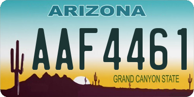AZ license plate AAF4461