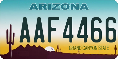 AZ license plate AAF4466