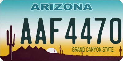 AZ license plate AAF4470