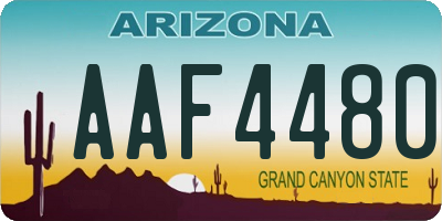 AZ license plate AAF4480