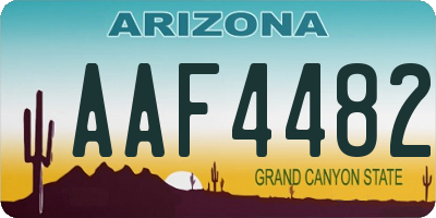 AZ license plate AAF4482