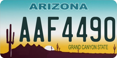 AZ license plate AAF4490