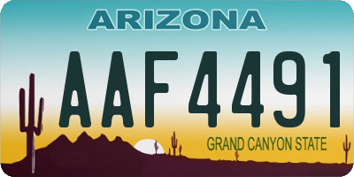 AZ license plate AAF4491