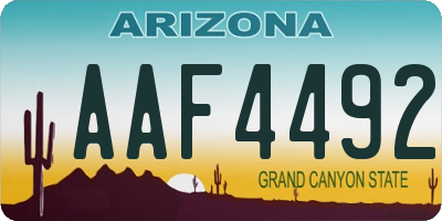 AZ license plate AAF4492