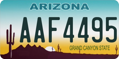 AZ license plate AAF4495