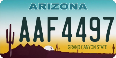 AZ license plate AAF4497