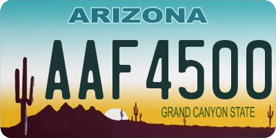 AZ license plate AAF4500