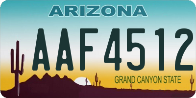 AZ license plate AAF4512