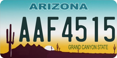 AZ license plate AAF4515