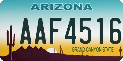 AZ license plate AAF4516
