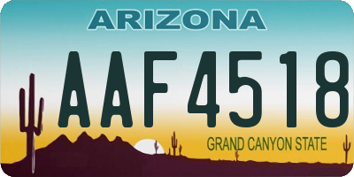 AZ license plate AAF4518