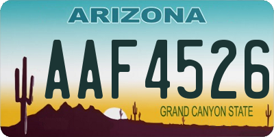 AZ license plate AAF4526