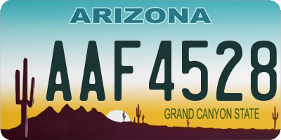 AZ license plate AAF4528