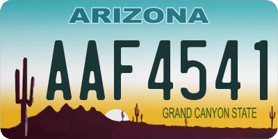 AZ license plate AAF4541